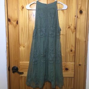 COPY - Exquisite Vibes Dark Sage Medium Lace Dress